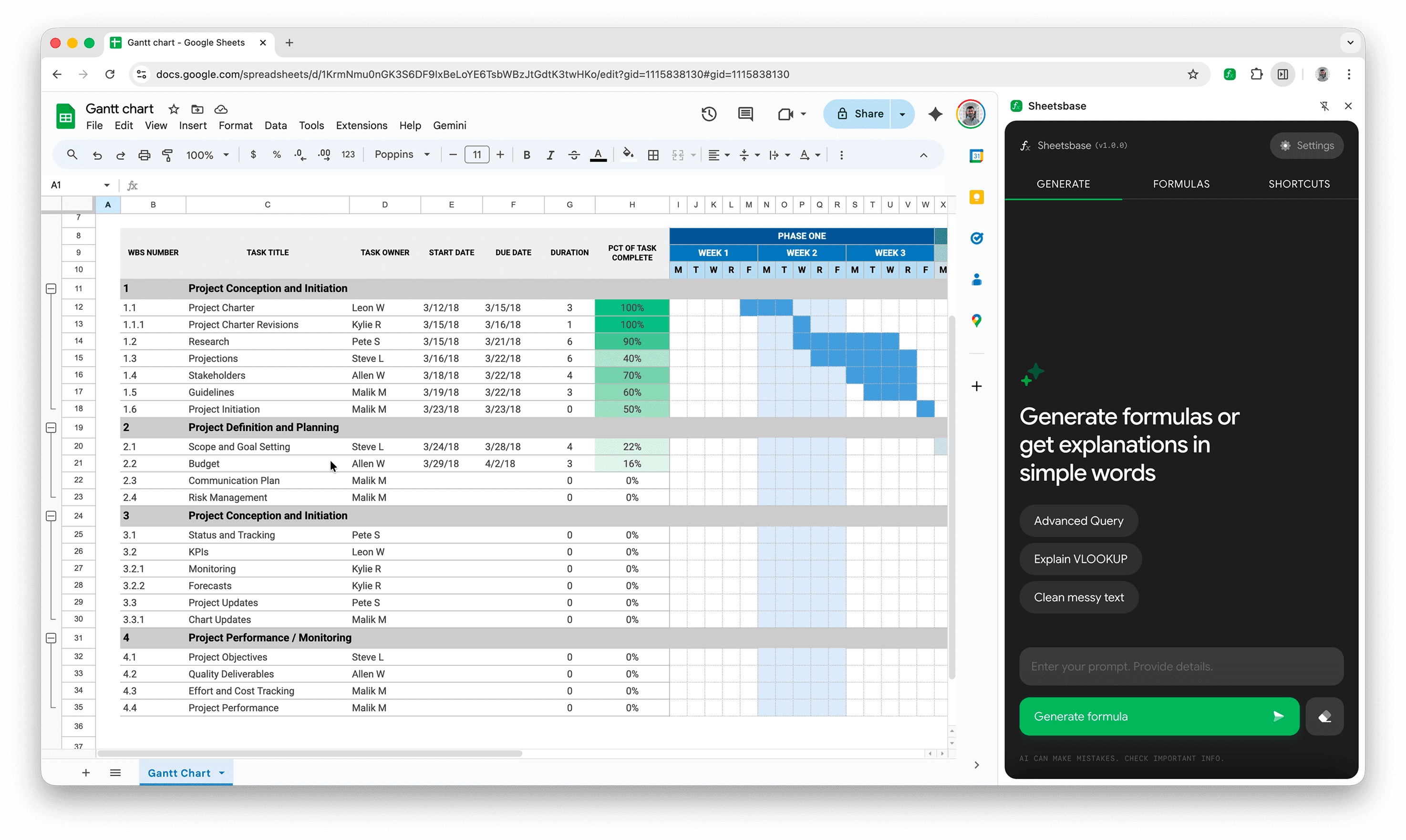 Sheetsbase Chrome Extension interface preview 1