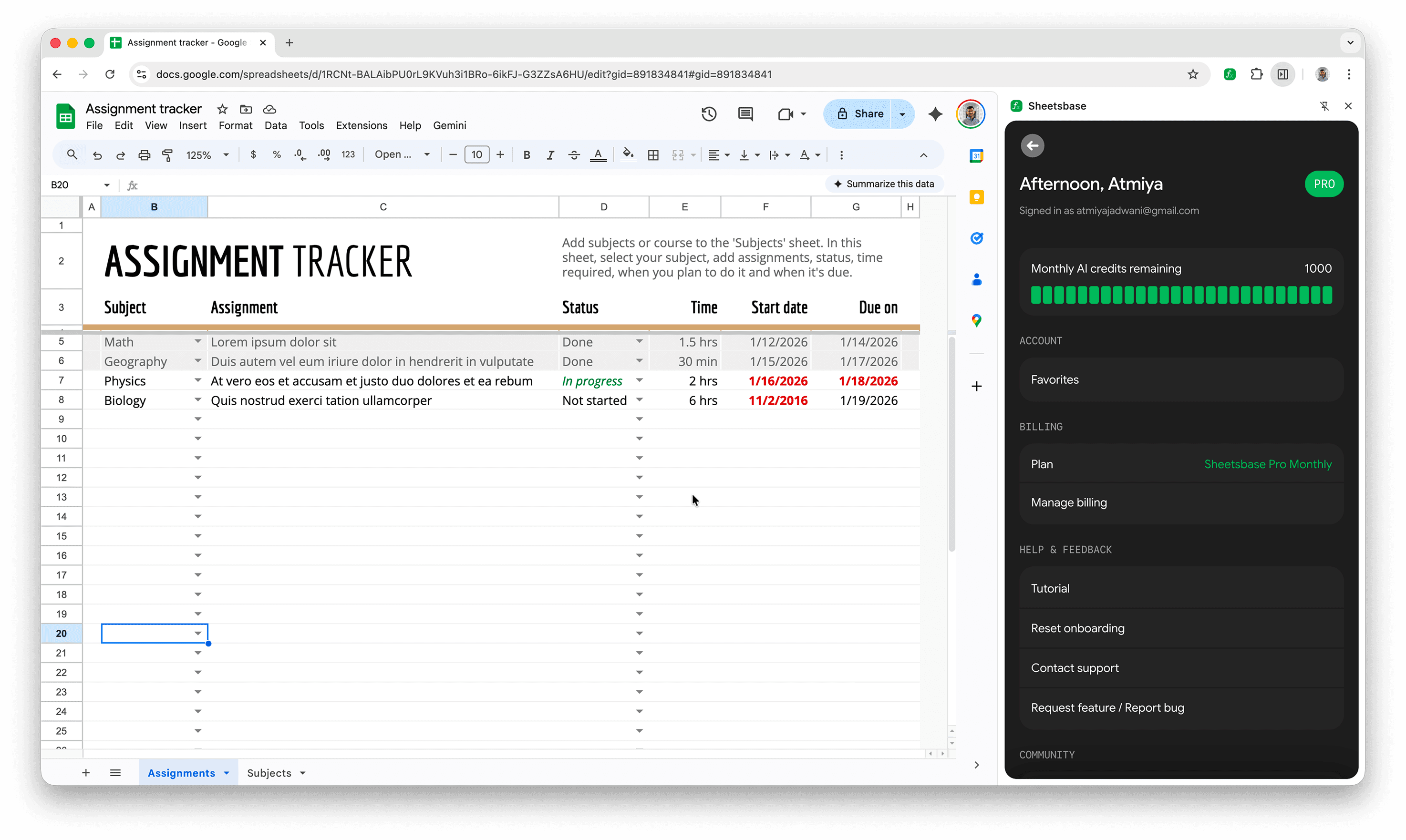 Sheetsbase Chrome Extension interface preview 4